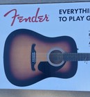 Fender Fa-125 Dreadnought Acoustic Guitar Sunburst Nib With Picks  Tuner  Stand