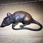 Antique Brass Rat Sculpture - Zodiac Tea Pet   Garden Ornament