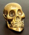 Antique Solid Brass Heavy Skull Head Handle For Wooden Walking Cane stick