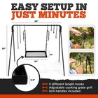 Bruntmor Grill Swing Campfire Cooking Stand Bbq Grill For Cookware   Dutch Oven