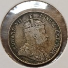  34  1910b Straits Settlements Malaya Singapore Kevii 10 Cents 0 6 F Silver Vf