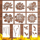  Large Flower Stencils - 10 Pcs For Painting On Walls   Wood Fence - Sunflower 