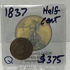 1837 United States Half Cent Worth Of Pure Copper Hard Times Token