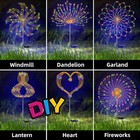 2pc Garden Solar Firework Lights Christmas Outdoor Waterproof Path Decor Yard