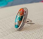 Natural Oyster Copper Turquoise 925 Sterling Silver Designer Ring All Size Mo  