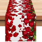 Valentine Table Runners 72 Inches Long  Red Rose Valentine s Day Runners For 