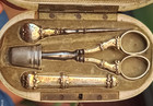 Antique French Art Nouveau Solid Silver Sewing Kit  Late 19th Century
