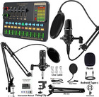 Condenser Microphone Studio Recording Professional Live Sound Card Kit Bluetooth