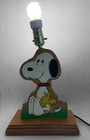 Peanuts Snoopy Wooden Handmade Lamp No Shade 13  Tall - Tested   Works