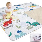 Tanoshii   Baby Play Mat For 47 x47  Playpen  Machine Washable Kids Dinosaur
