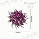 Rhinestone Flower Brooch Pins  Crystal Flower Brooch Pin Lapel Pins Purple