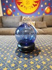 Whimsical Navy Blue 4  Glass Witch Ball   Spirit Ball  sphere 