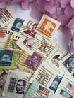 Vintage Worldwide Postage Stamp Lot Used Unsorted 1920s-1990s All Countries Mix