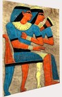 Large Framed Vintage Canvas  Art Print Pharoh s Egypt Painting   36 x24  