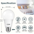 16pcs Led Light Bulbs 15w 100weq  Daylight A19 6000k White E26 Replacement Lamp