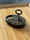 Antique Brass Horseshoe Padlock With Key -