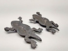 2 Vintage Horned Toad S Lead Or Cast   Figurines 2-3 4  Long