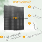 Peg Board  4 Pack Metal Pegboard Kit black Pegboard Wall Organizer With 32 Pcs H