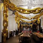 7pcs 16  Gold Chain Link Balloons Birthday Wedding Hip Hop Party Decoration