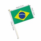 25pack Small Brazil Flag Handheld Mini Brazilian Flag On Stick 5x8 Inch