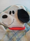 Vintage 1958 Knickerbocker Snoopy Plaid Satin Trim Baby Security Blanket Lovey