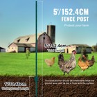Uimoso 5 Feet Fence Post 10 Pack 5ft Heavy Duty Metal Fence Posts Green