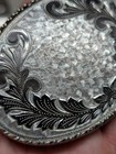 Vintage Usa Made Engravead Belt Buckle Western Silver Cowboy Rodeo