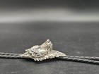 Vintage Silver Tone Carved Wolf Head Bolo Tie Western Cowboy Rodeo Marked