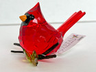 Ganz Crystal Expressions Cardinal Bird W leaves branch Figurine Acrylic 4  X 2 