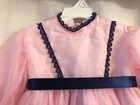 Vintage Lil Airess Toddler Girls Pink Sheer  blue Lace Party Dress Size 3