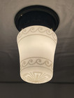 Rewired Antique Vtg Arts   Crafts Deco Tudor Flush Mount Ceiling Light 1920s 30s