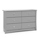 Stork Craft Usa Crescent 6-drawer Engineered Wood Double Dresser In Pebble Gray