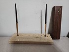 Sheaffer 10 3 4  Marble Base W  Two Ballpoint Pens Desk Set