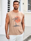 Runcati Mens Sleeveless Tank Tops Graphic Hawaiian Shirts Summer Beach Tops