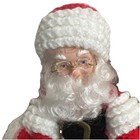 Vtg Mr   Mrs Santa Claus Handmade Knit Crochet Outfits Plastic Hands Face Dolls
