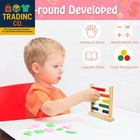Wooden Abacus For Kids Math - 50 Beads Counting Toy  Multi-color Counters For Ki