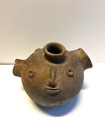 Original Native American Indian Human Head Effigy Water Jug Clay Pot