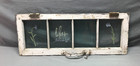 Antique 4 Lite 13x22 Hand Stenciled Window Transom Shabby Vtg Chic Old 1677-24b