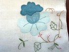 Vintage Hanky Madeira Applique   Embroidered Flower Baby Blue   Aqua So Pretty 