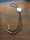 Native American Indian Navajo Bolo Tie Turquoise Stamped Nickel Silver Ties  ss