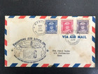 1948 Philippines Air Lines Manila Backstamped Guam First Flight Cachet Dc6 Mail