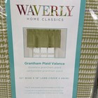 Set Of 3 Waverly Grantham Plaid Straight Window Valances Celery Green  52x18 New