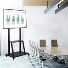 32-100  Super Large Heavy Mobile Tv Cart Rolling Tv Stand W  Tray For Flat Panel