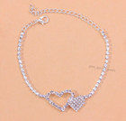 Women s Heart Anklet Foot Chain Beach 4 Ct Simulated Diamond 925 Sterling Silver