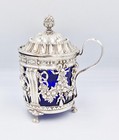 19th Century French Solid Silver Openwork Mustard Pot C1890 Eugene Michaud