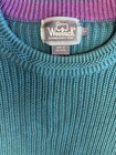 Woolrich Teal Chunky-knit Crew Neck Sweater 100  Cotton L