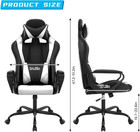 High-back Racing Office Gaming Chair - Pu Leather Reclining Computer Desk Chair