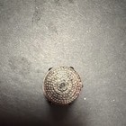 Vintage Sterling Silver Jeweled Thimble Ornate Filigree Dark Navy Blue Cabochons