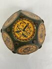 Vintage Astrological Divination Dice Leather Wood Paperweight Decorative 3 75 w