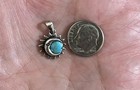 Sterling Silver Moon   Sun Genuine Turquoise Pendant   Necklace 18    Sterling S    